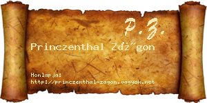 Princzenthal Zágon névjegykártya